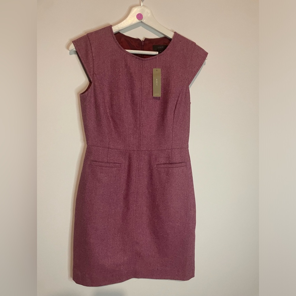 NWT J. Crew Wool Blend Lined Tweed Dress Size 4p